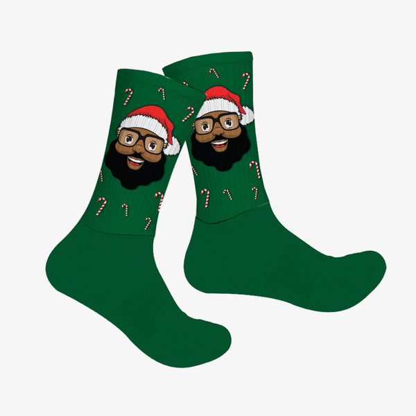 Black Santa Candy Cane Socks