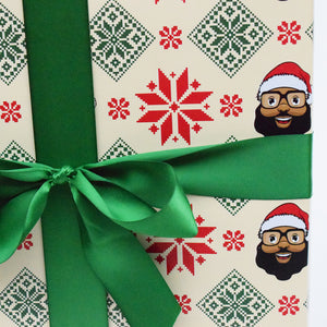 Poinsettia Wrapping Paper - The Black Santa Company