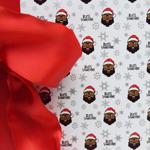 Bless Someone Wrapping Paper - White - The Black Santa Company